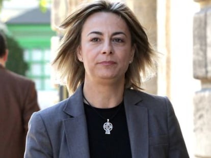 La alcaldesa de Alicante, Sonia Castedo, en Valencia. 