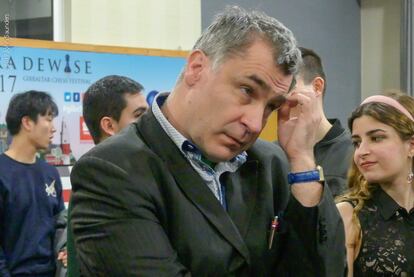 Vasili Ivanchuk, ayer, pocos minutos después de perder por tiempo