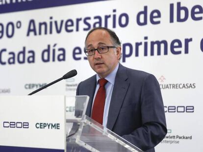 Luis Gallego, durante su intervenci&oacute;n en el encuentro organizado por la CEOE. 