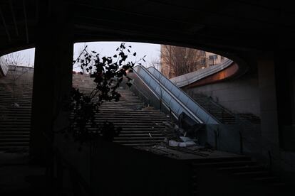 Complejo comercial abandonado de Evergrande, este lunes en Pekín. 