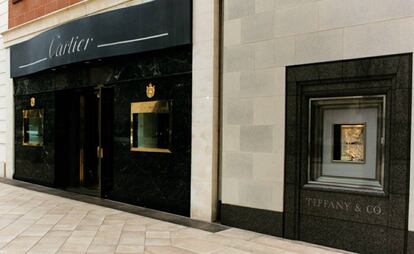 Escaparates de Cartier y Tiffany en Beverly Hills.