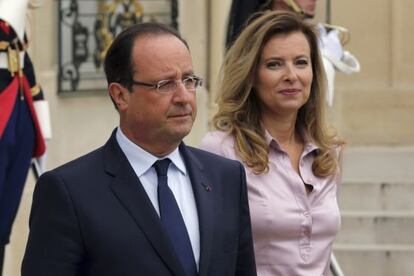 François Hollande y Valérie Trierweiler