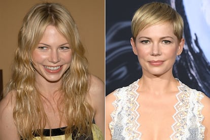 Resulta extraño ahora ver a Michelle Williams con el pelo largo (en su papel en El Gran Showman, por ejemplo, lleva una larga peluca). La actriz se despidió hace años de su melena rubia, que la hacía más dulce y aniñada, en favor de un corte de pelo con mucha personalidad que la ha llevado a ser imagen de firmas como Louis Vuitton y una de las actrices con más carácter en la alfombra roja.