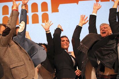 Albert Rivera, candidato de Ciudadanos durante el mitin en Tarragona.