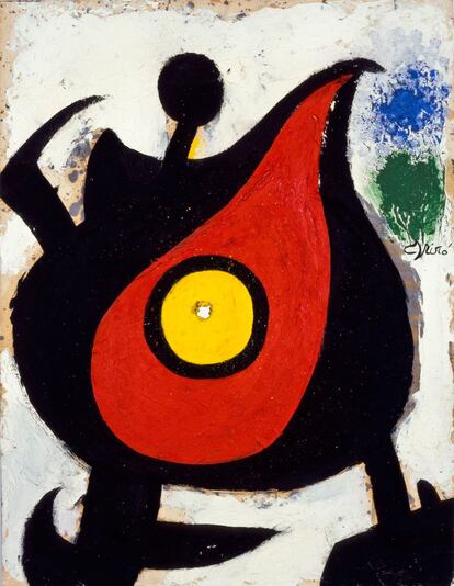 'Personnage' de 1976 de Joan Miró. Óleo sobre cartón.