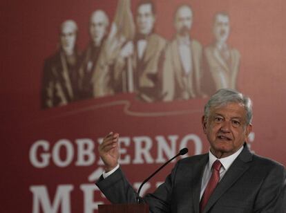 López Obrador durante su conferencia matutina.