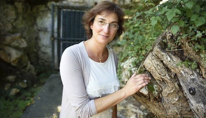 Pilar Fatás hoy durante la inauguración de una exposición.