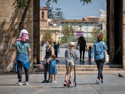 Salida de niños en Valencia el pasado domingo.