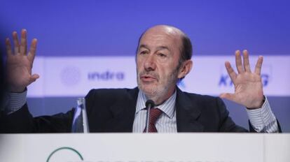 Alfredo Pérez Rubalcaba, este viernes en la Reunión del Círculo de Economía de Sitges