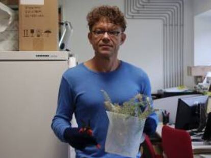 Fotografía facilitada por la Universidad de La Rioja del profesor Miodrag Grbic que ha concedido una entrevista a la Agencia Efe en la que ha explicado que, junto su equipo de investigadores del Instituto de Ciencias de la Vid y del Vino (ICVV), ha descubierto un nuevo nanomaterial natural útil en fines biomédicos y farmacéuticos a partir de la seda que produce la araña roja, un ácaro que tiene efectos devastadores en los cultivos.