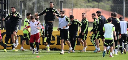 Xavi, Casillas, Villa, Busquets, Javi Martínez, Diego Costa, Cesc y Albiol.