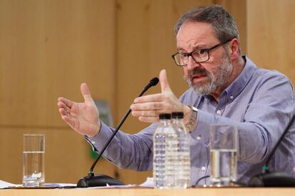 El concejal Javier Barbero, en una rueda de prensa el viernes 16 de marzo.