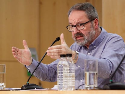 El concejal Javier Barbero, en una rueda de prensa el viernes 16 de marzo.