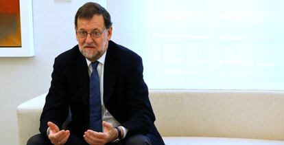 Mariano Rajoy, en La Moncloa, este viernes. 