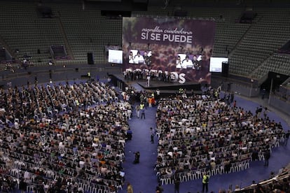 Asamblea de Podemos en la plaza madrileña de Vistalegre en septiembre de 2019.