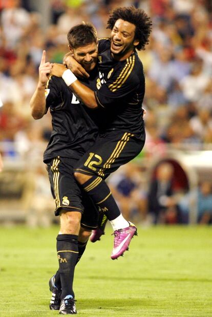 Marcelo celebra el gol del internacional español.