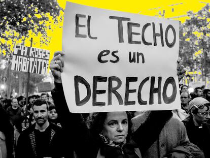 Manifestación para exigir una bajada de los alquileres y en defensa del derecho a la vivienda, el 23 de noviembre en Barcelona.