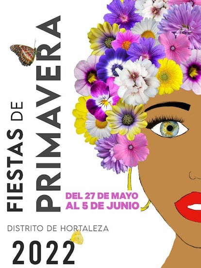 Cartel de las Fiestas de Primavera del distrito de Hortaleza 2022.