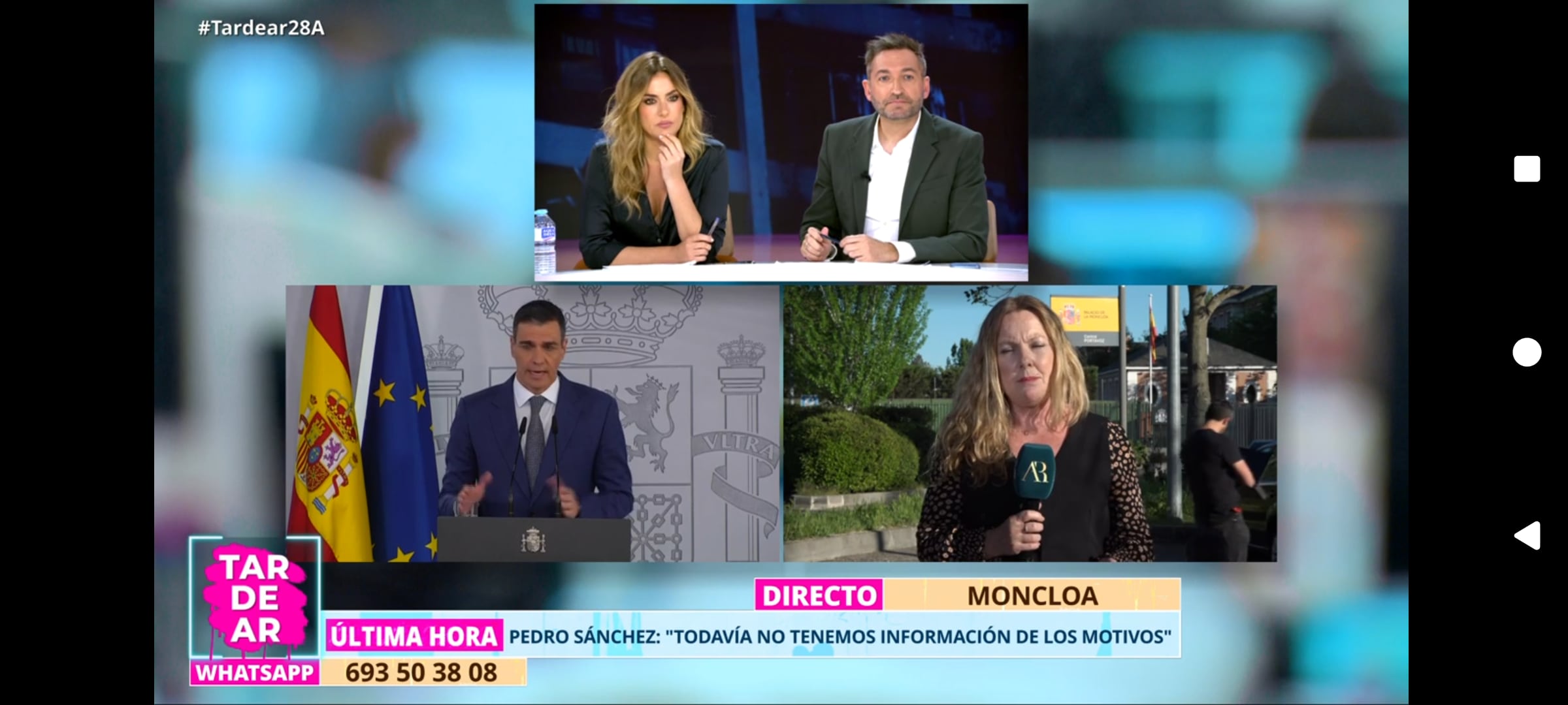 Un momento de 'Tardear' durante su emisión del lunes 28 de abril.