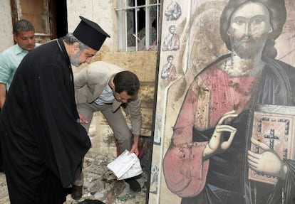 O presidente sírio Bashar al-Assad na cidade de Maaloula.