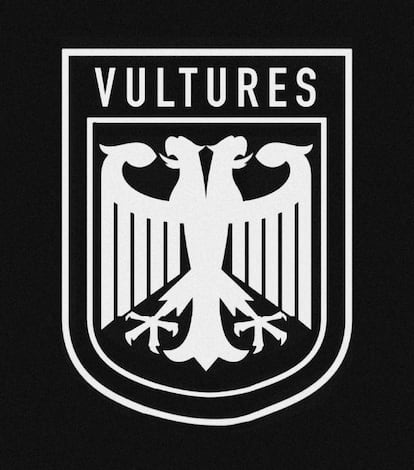 The German Bundesadler inspired Kanye West to create the crest for the release of 'Vultures 1'; the rapper has it printed on sweatshirts and T-shirts.