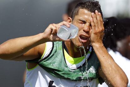 Cristiano Ronaldo, durante un entrenamiento de pretemporada con el Madrid.