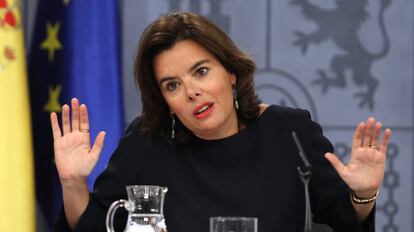 La vicepresidenta del Gobierno en funciones, Soraya Saenz de Santamaria.