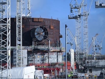 Obras de la central nuclear Hinkley Point C, en Bridgwater (Inglaterra).