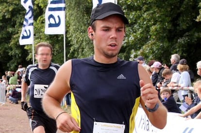 Andreas Lubitz, correndo uma maratona em setembro de 2009.