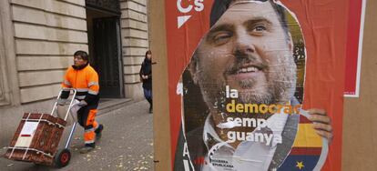Cartell electoral d'Oriol Junqueras.