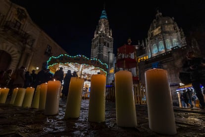 Acto institucional organizado por el Ayuntamiento de Toledo con motivo del Día Internacional para la Eliminación de la Violencia contra la Mujer este lunes.