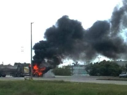 Zona donde al menos nueve personas murieron en Tamaulipas.
