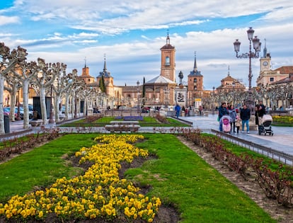 La plaza de Cervantes de la localidad madrileña de Alcalá de Henares.