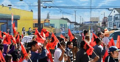 Concentración a favor de la reforma de inmigración en Oakland, California.