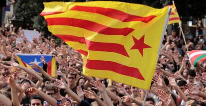 Protesta en Barcelona un día después del referéndum.