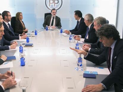 Mariano Rajoy durante la reuni&oacute;n del Comit&eacute; de Direcci&oacute;n celebrada este lunes en Madrid.  