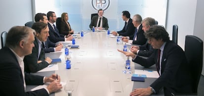 Mariano Rajoy durante la reunión del Comité de Dirección celebrada este lunes en Madrid.