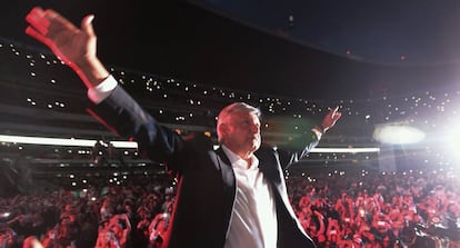 Alrededor de 100.000 personas acudieron al cierre de campaña de López Obrador.