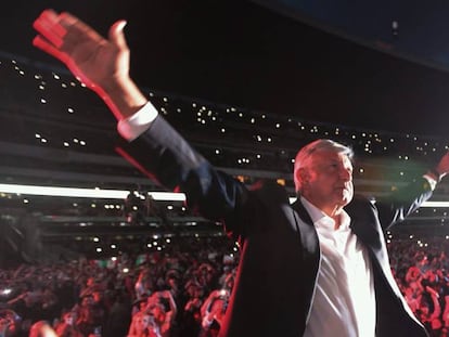 Alrededor de 100.000 personas acudieron al cierre de campaña de López Obrador.