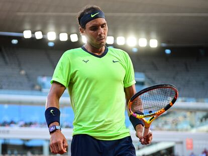 Nadal, durante la semifinal contra Djokovic en Roland Garros.