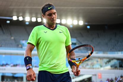 Nadal, durante la semifinal contra Djokovic en Roland Garros.