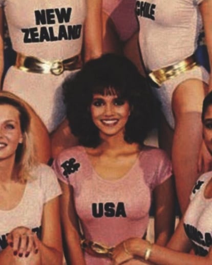 Halle Berry, cuando la actriz se presentó al concurso de Miss Mundo en 1986. 
