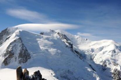 Detalle del macizo del Mont Blanc, con la Dôme de Goûter (4.304 metros) a la derecha