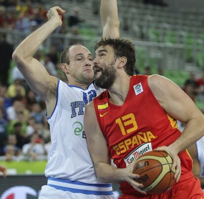 Marc Gasol, durante el partido contra Italia.