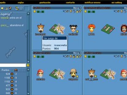 Las partidas 'on line' pueden seguirse a través de sencillos entornos gráficos.