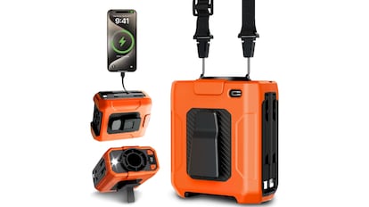 ventilador de cintura con batería de 10.000 mah incorporada.