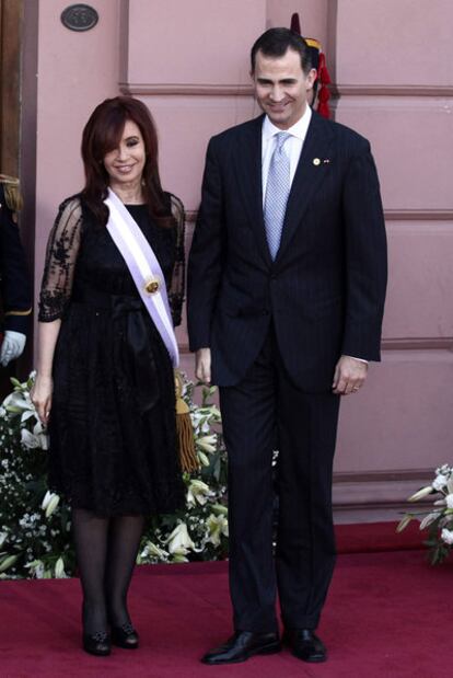 El Príncipe, en la toma de posesión de la presidente Cristina Fernández, el pasado 10 de diciembre.