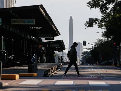Avenida 9 de Julio en Buenos Aires durante una jornada de huelga general.
