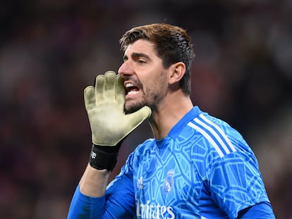 Thibaut Courtois, este martes contra el Leipzig.