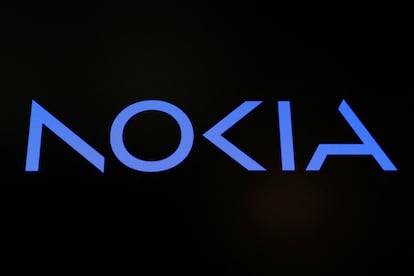 Logo de Nokia en la Bolsa de Nueva York. 